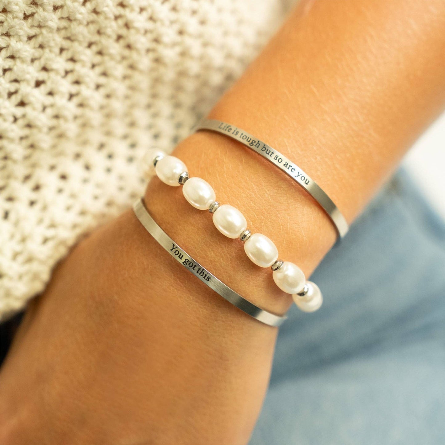 
                  
                    "You Got This" Engraved Cuff Bracelet
                  
                