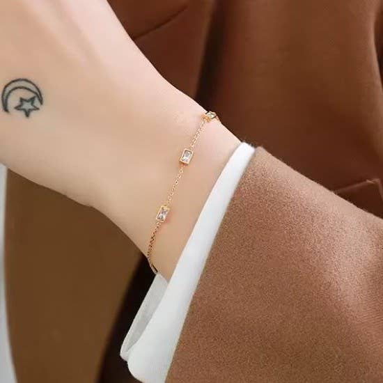 
                  
                    Clear Baguettes Charm Bracelet
                  
                