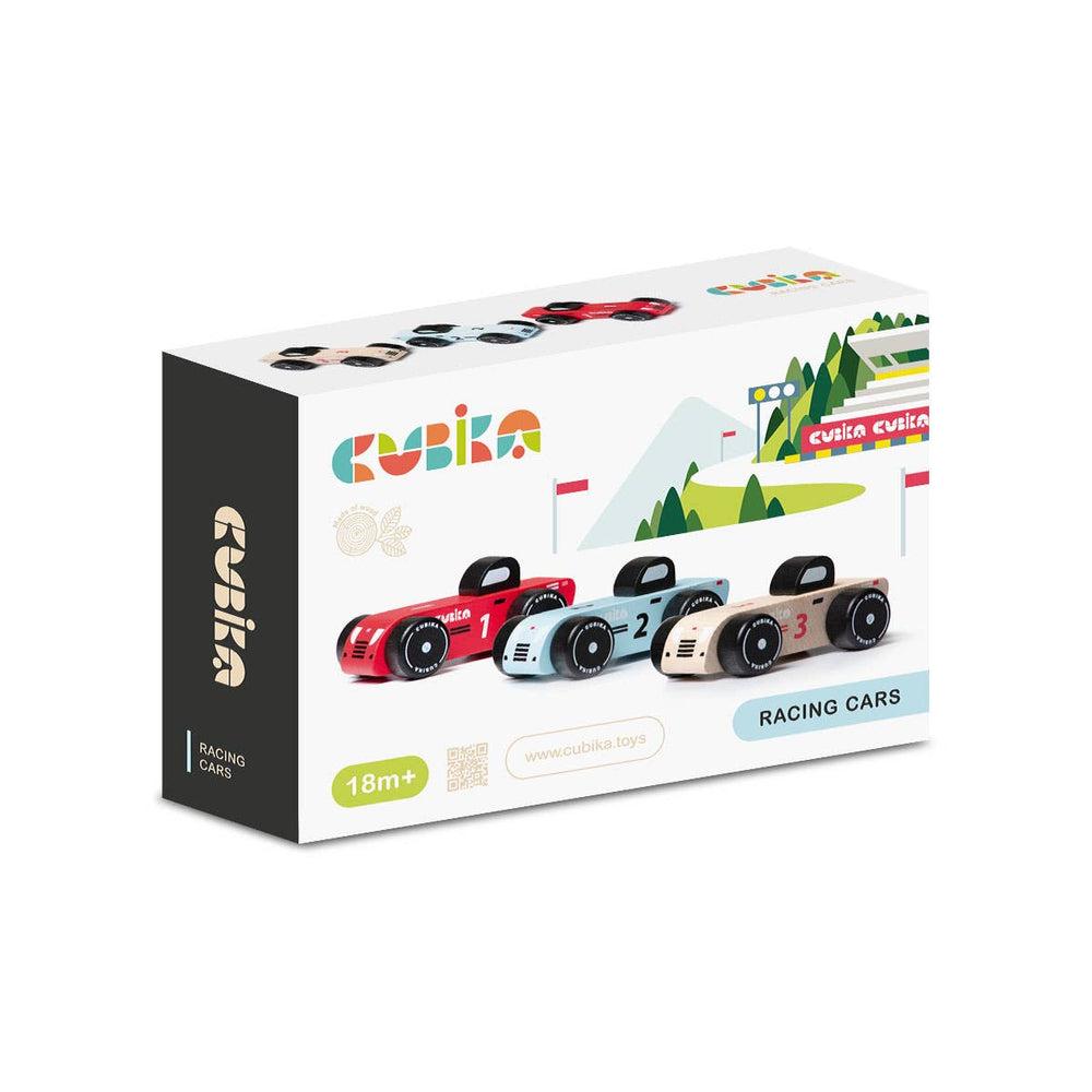 Wooden Racing Cars Set by Cubika