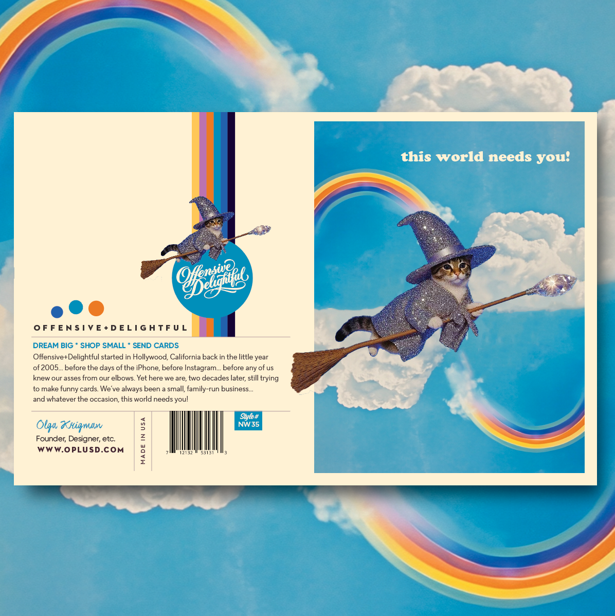 
                  
                    Magic Rainbow Cat Occasions Card
                  
                