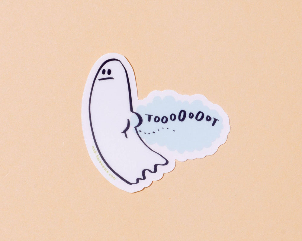 Tootin' Ghost Vinyl Sticker