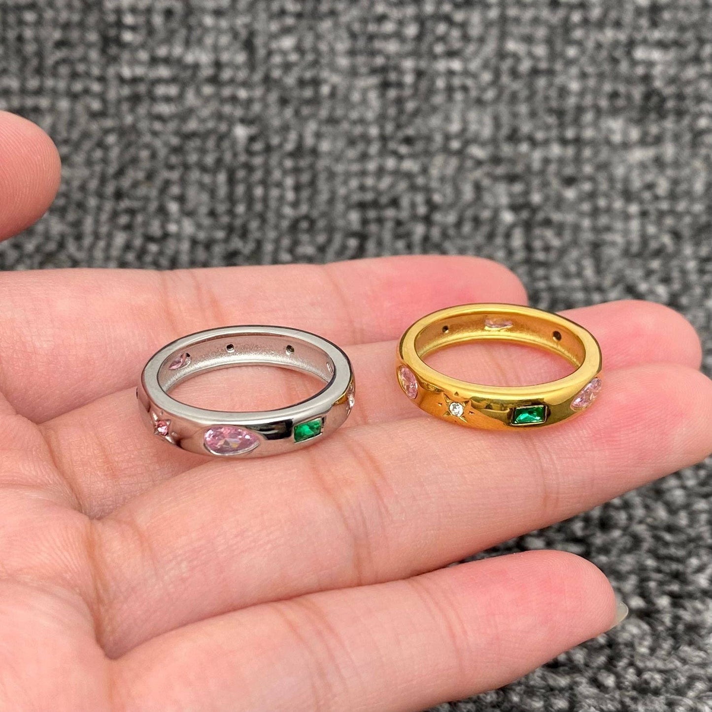 
                  
                    Play Shapes Colorful Inlaid CZ Ring
                  
                