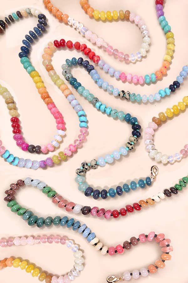 
                  
                    Agate Stone and Glass Beaded Necklace
                  
                