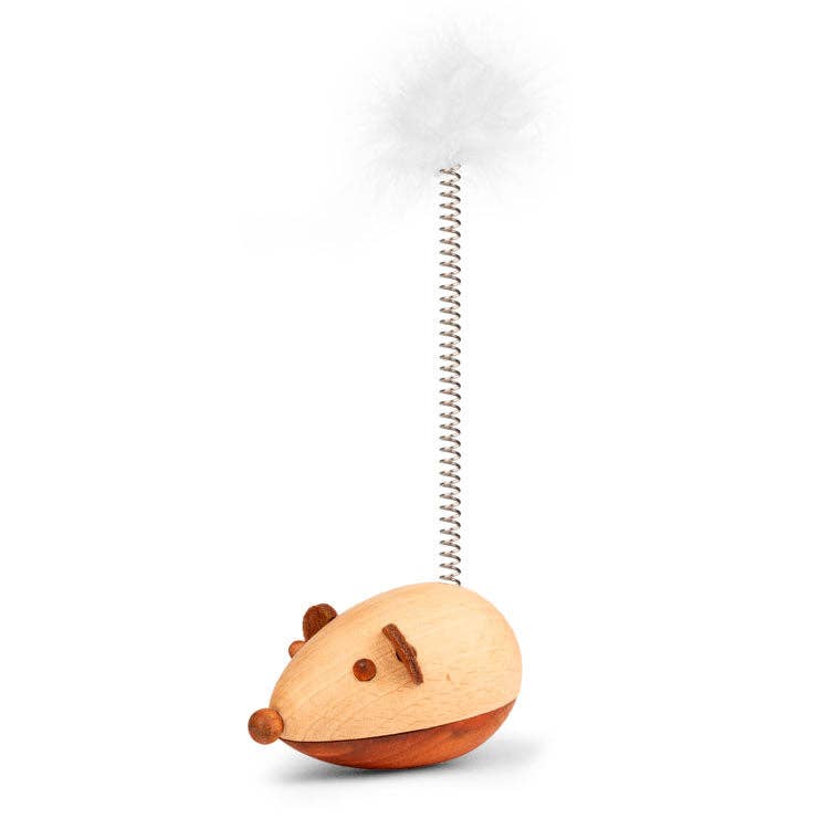 
                  
                    Self-Stabilizing Wooden Mouse Cat Toy
                  
                