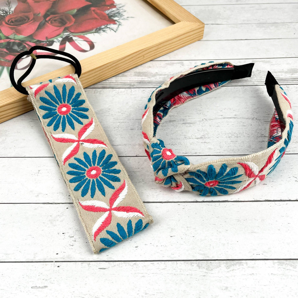 
                  
                    Embroidered Coneflower Knotted Headband
                  
                
