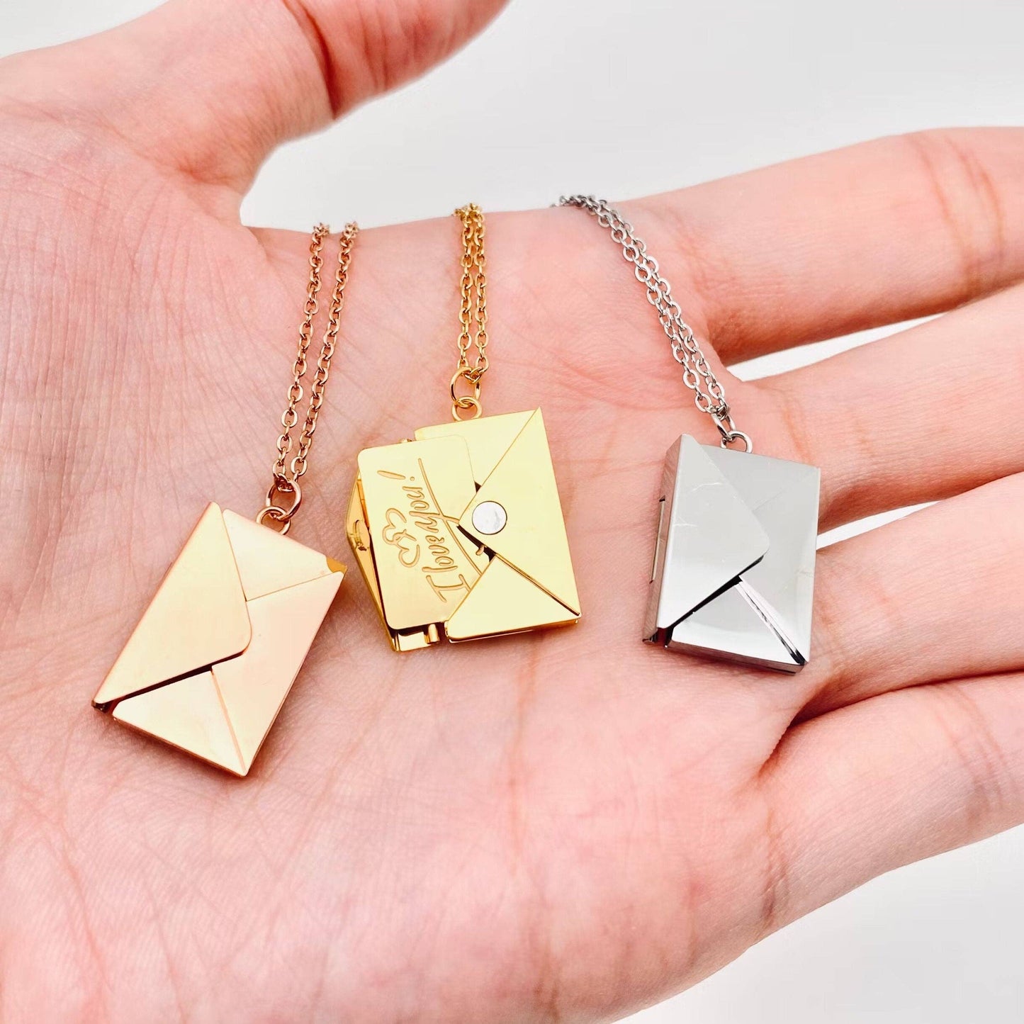 
                  
                    "I Love You" Keepsake Envelope Necklace
                  
                
