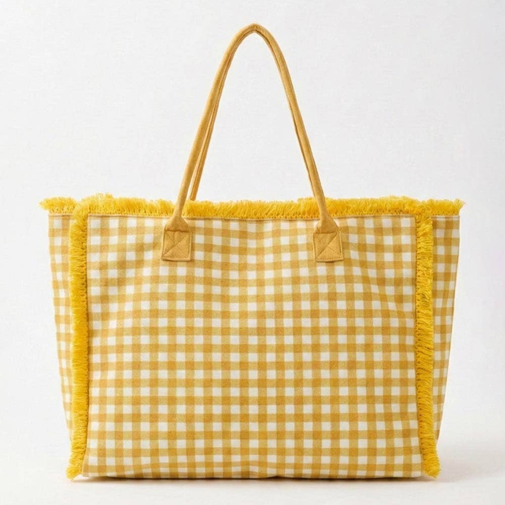 
                  
                    Gingham Low Pyle Terry XL Shoulder Tote
                  
                