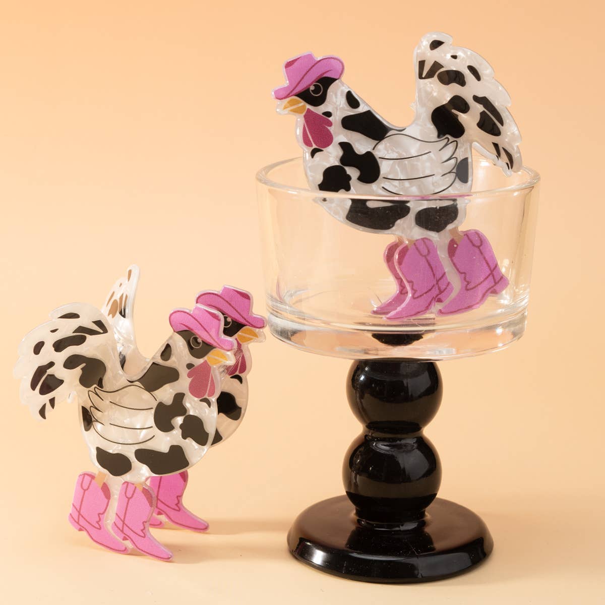 
                  
                    Cow Print Western Rooster Hair Claw
                  
                