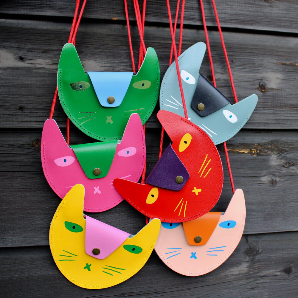 Cat Leather Pocket Purse