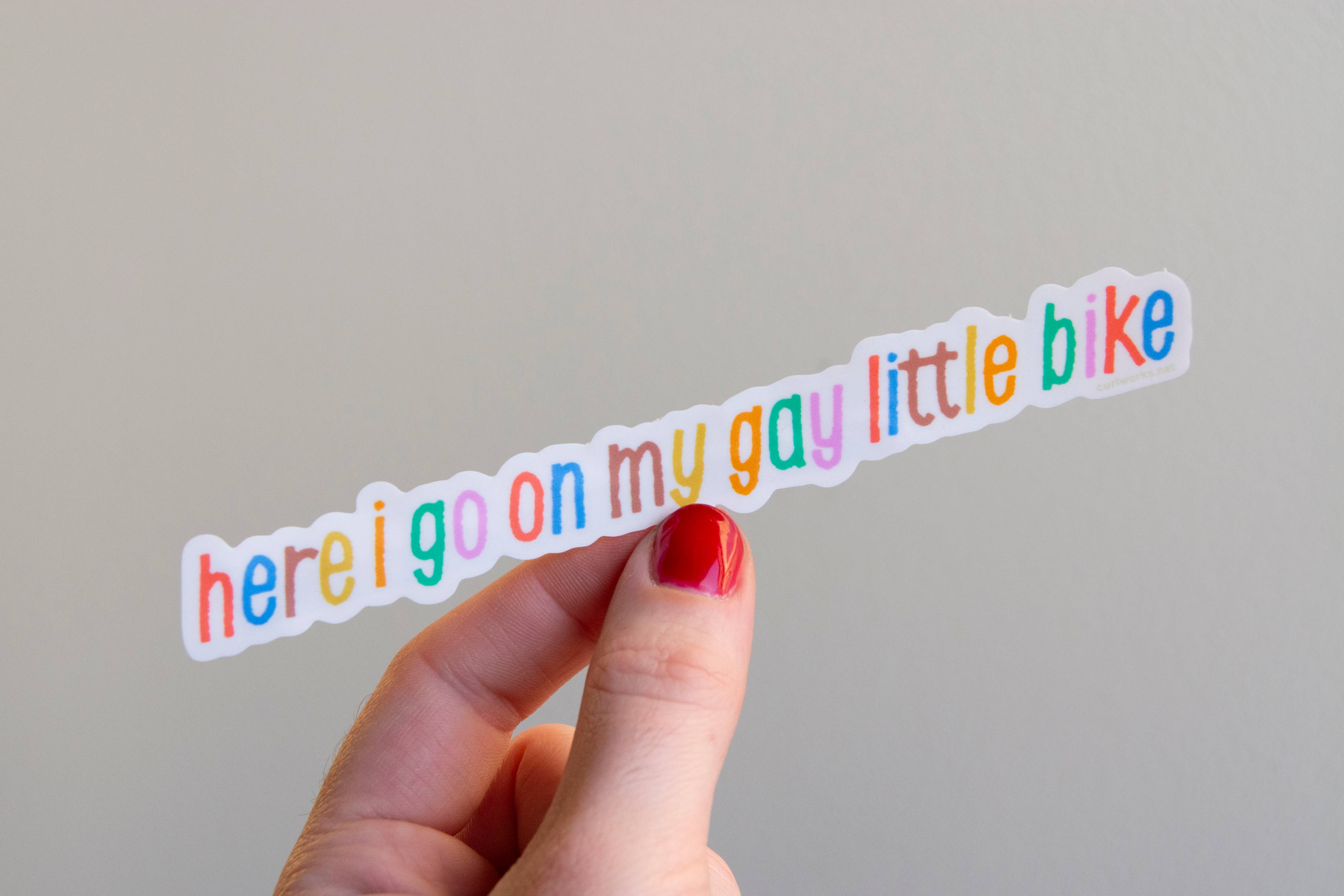 Here I Go On My Little Gay Bike Vinyl Sticker – Bowerbird