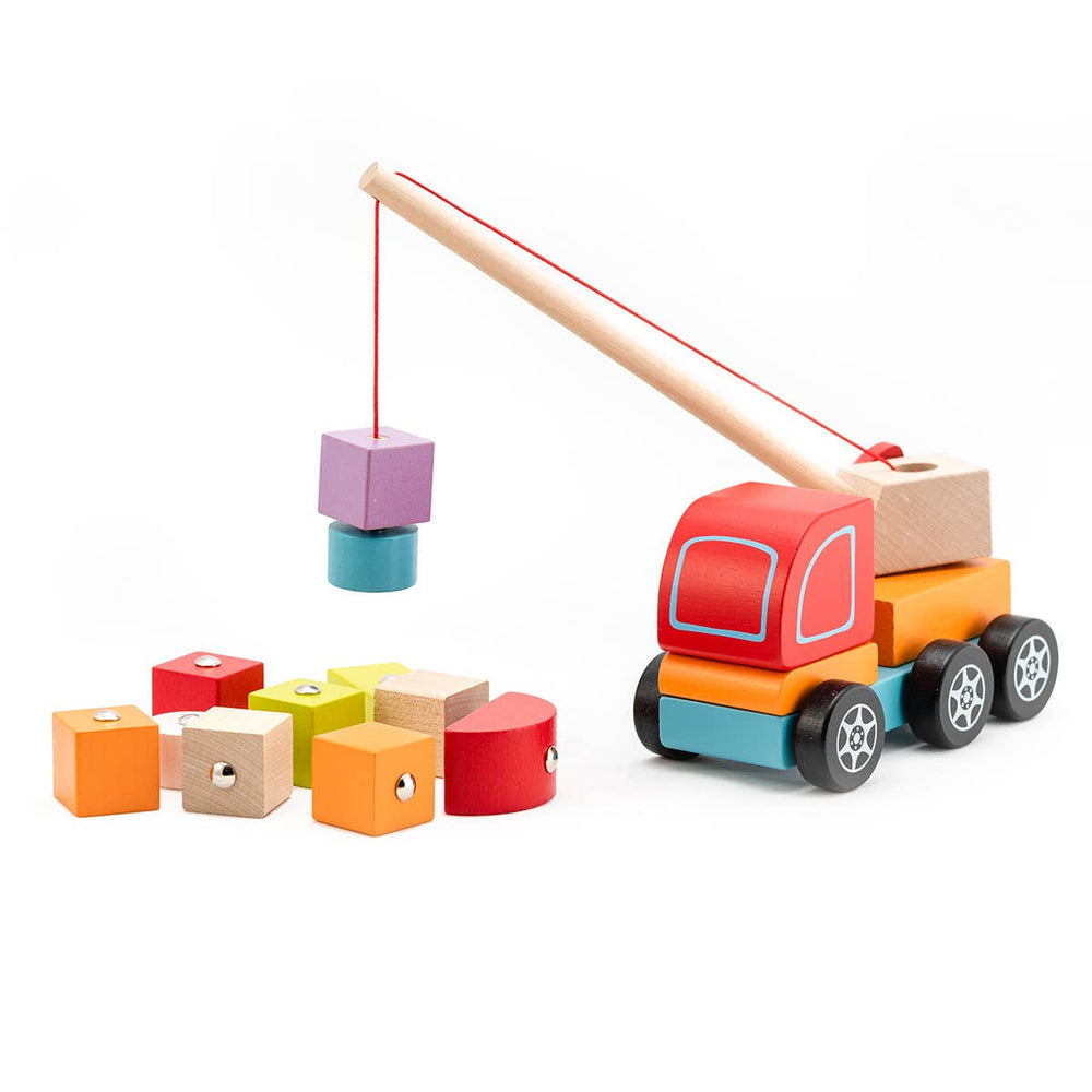 Wooden Toy Crane Truck by Cubika