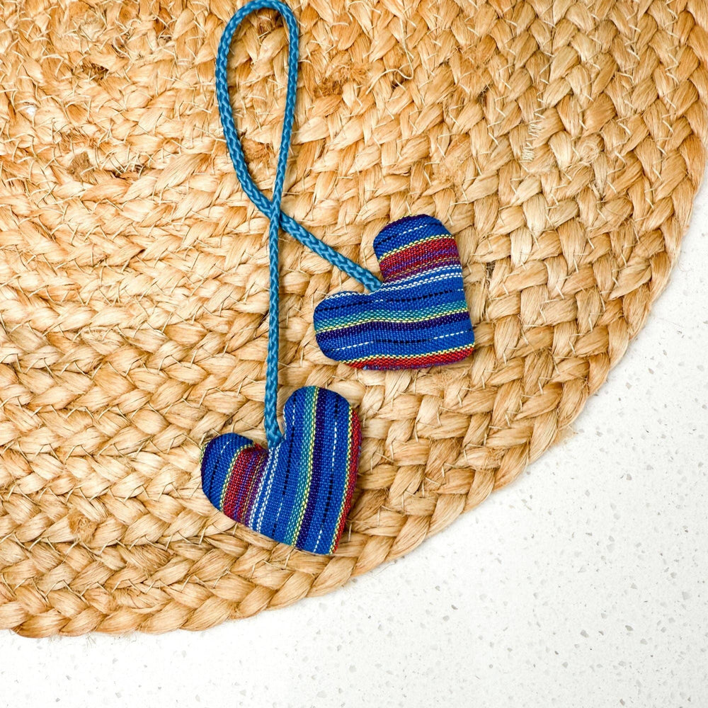 Organic Catnip Tethered Hearts Cat Kicker Toy