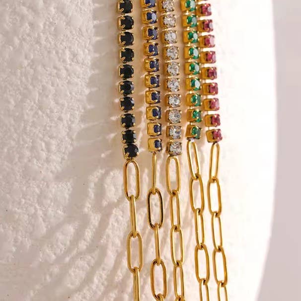 
                  
                    Split Chain Paperclip Tennis Bracelet
                  
                