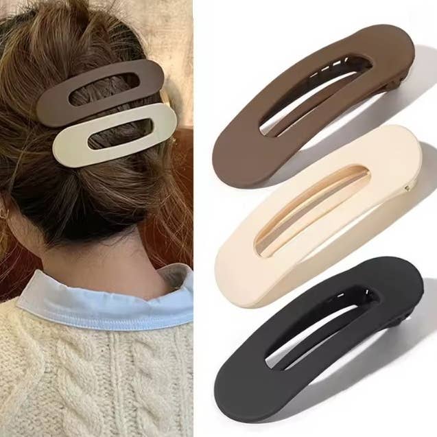 
                  
                    Long Oval Lay Flat Hair Claw: Neutrals
                  
                