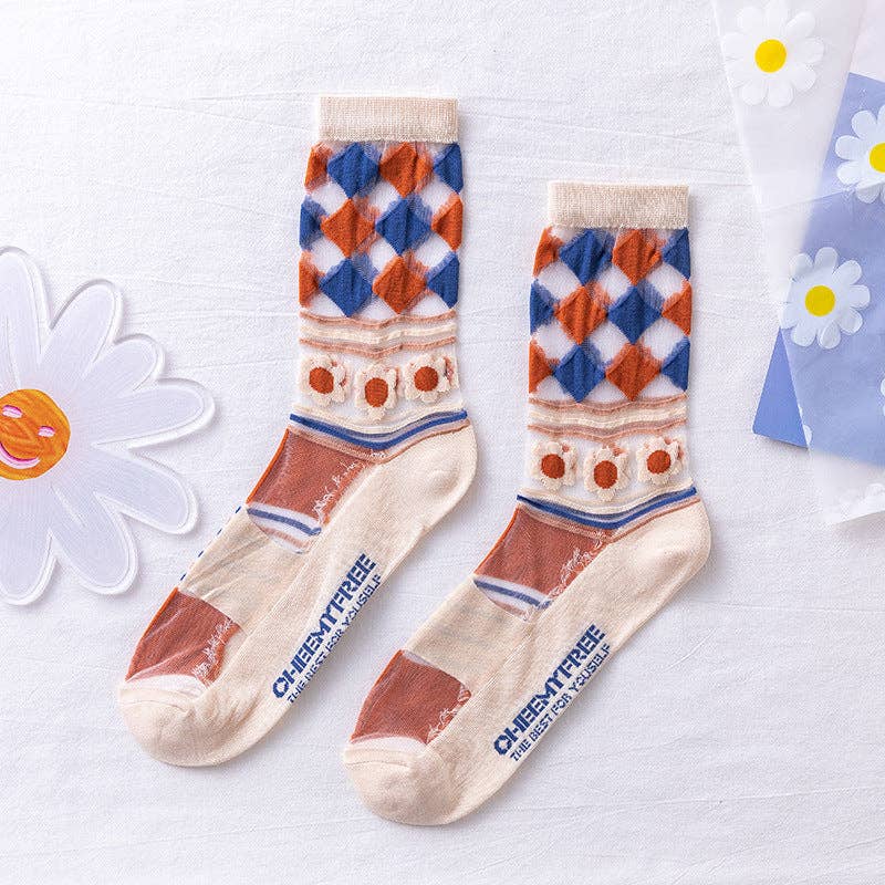 
                  
                    Sheer Floral Socks
                  
                