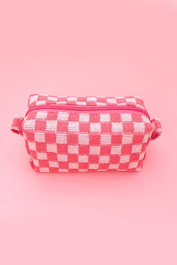 
                  
                    Knit Checkered Zip Pouch
                  
                