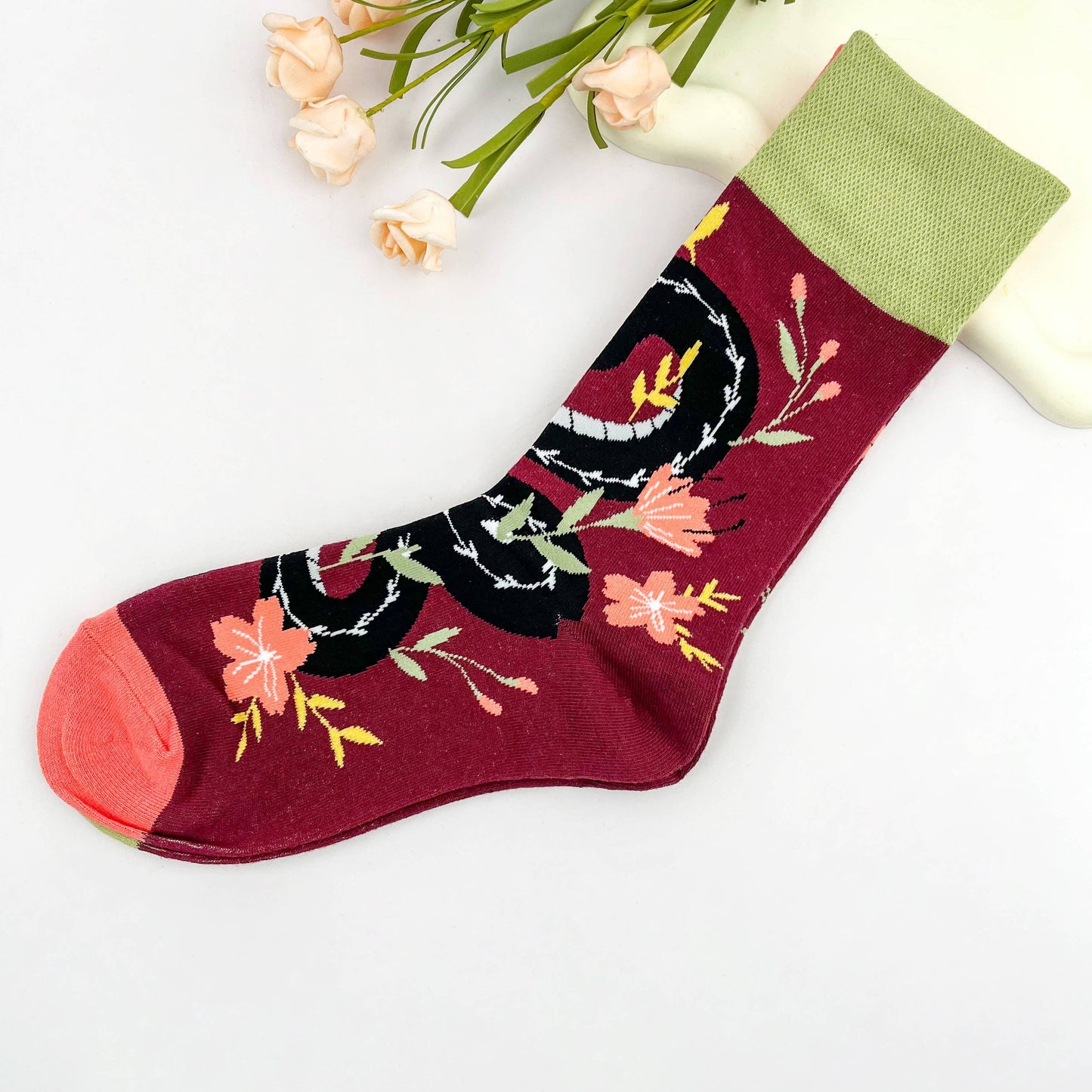 
                  
                    Python Floral Mismatch Crew Socks
                  
                