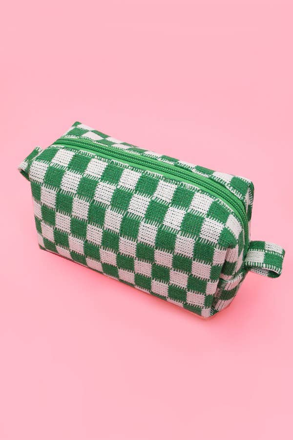 
                  
                    Knit Checkered Zip Pouch
                  
                