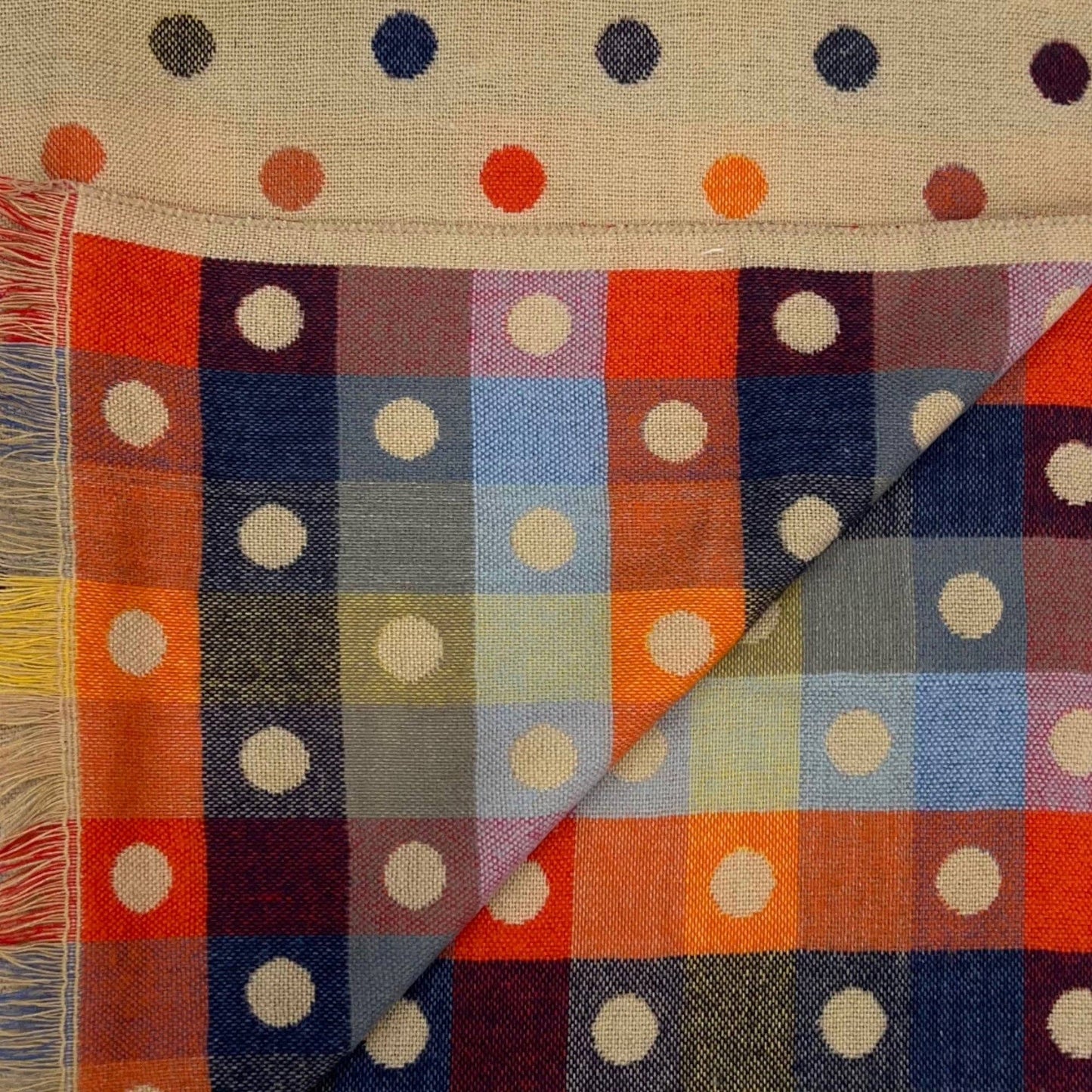 
                  
                    Dots and Checker Reversible Scarf
                  
                