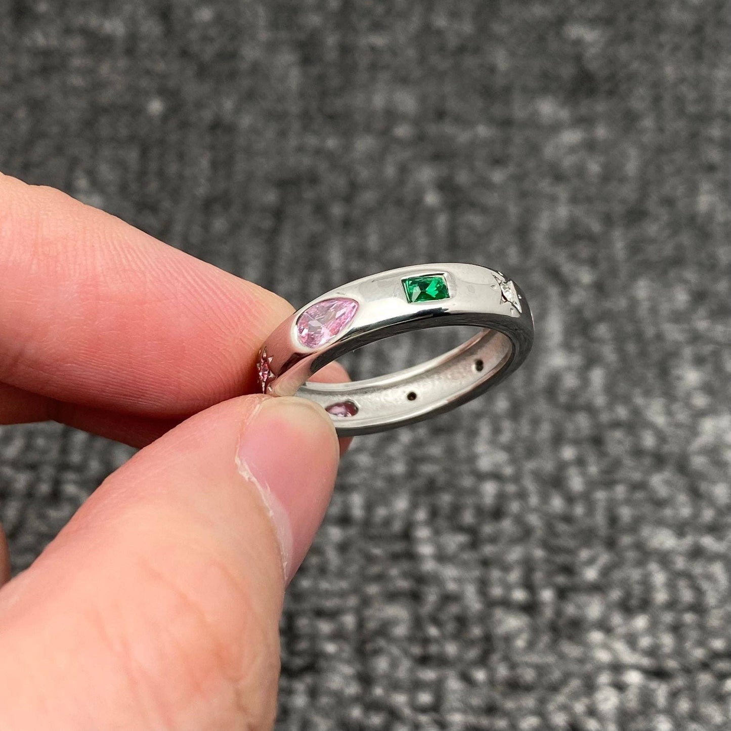
                  
                    Play Shapes Colorful Inlaid CZ Ring
                  
                