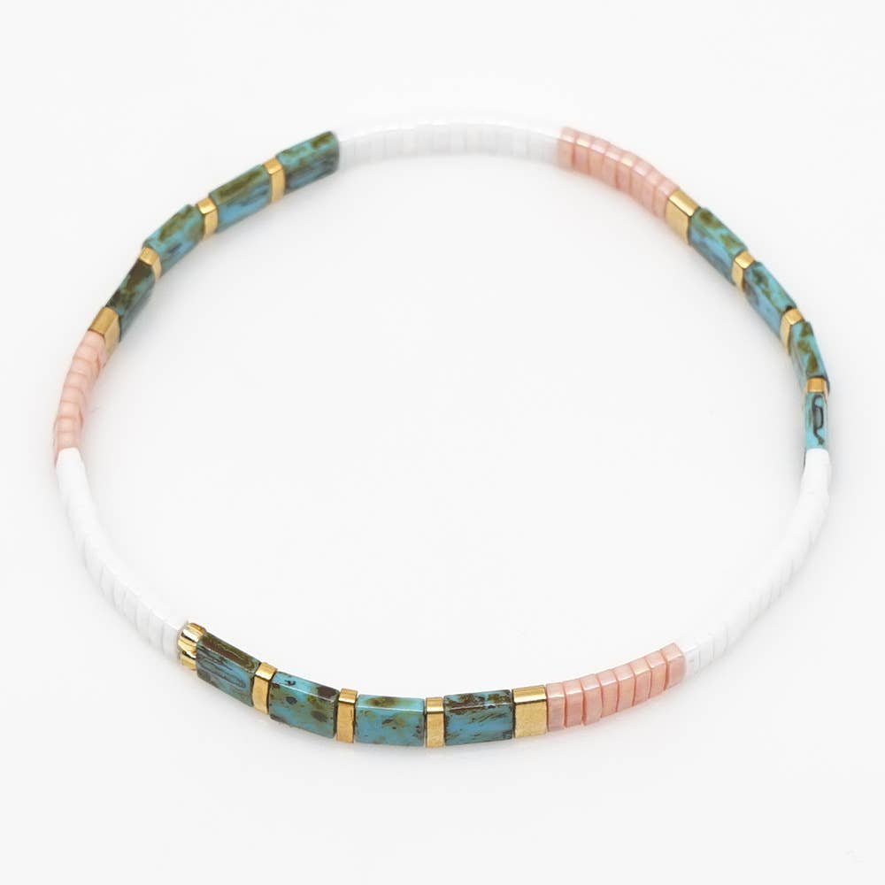 
                  
                    Glass & Hematite Beaded Stretch Bracelet
                  
                