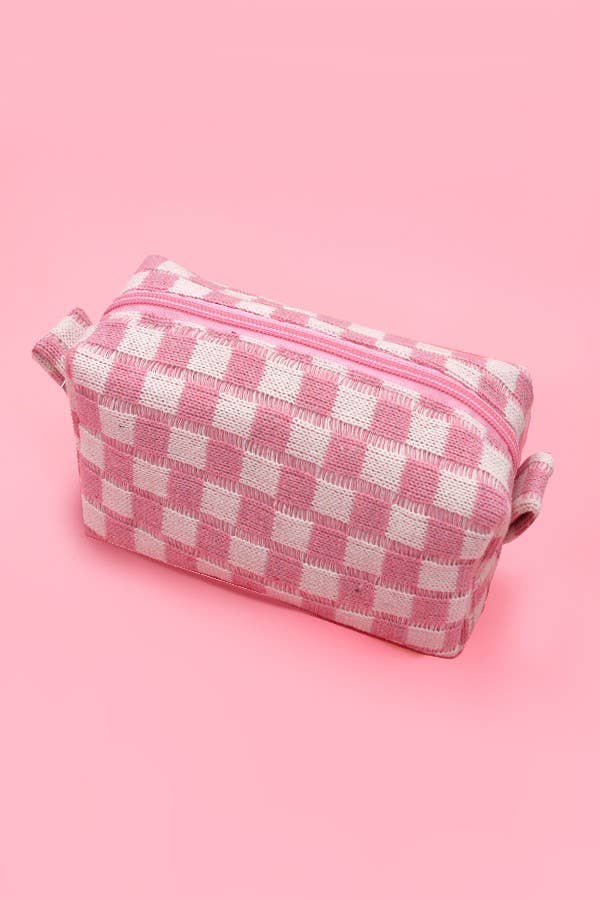 
                  
                    Knit Checkered Zip Pouch
                  
                