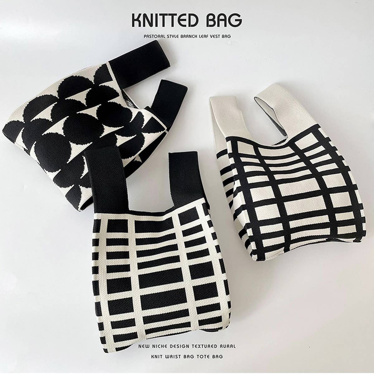 
                  
                    Knit Tote - Grid
                  
                