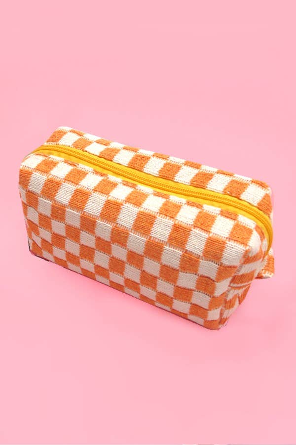 
                  
                    Knit Checkered Zip Pouch
                  
                