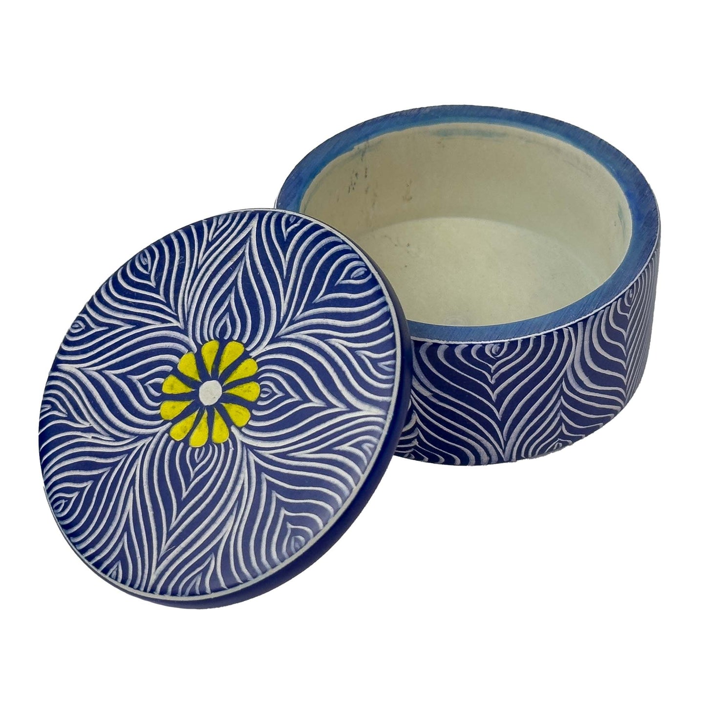 
                  
                    Soapstone Floral Blue Trinket Box
                  
                