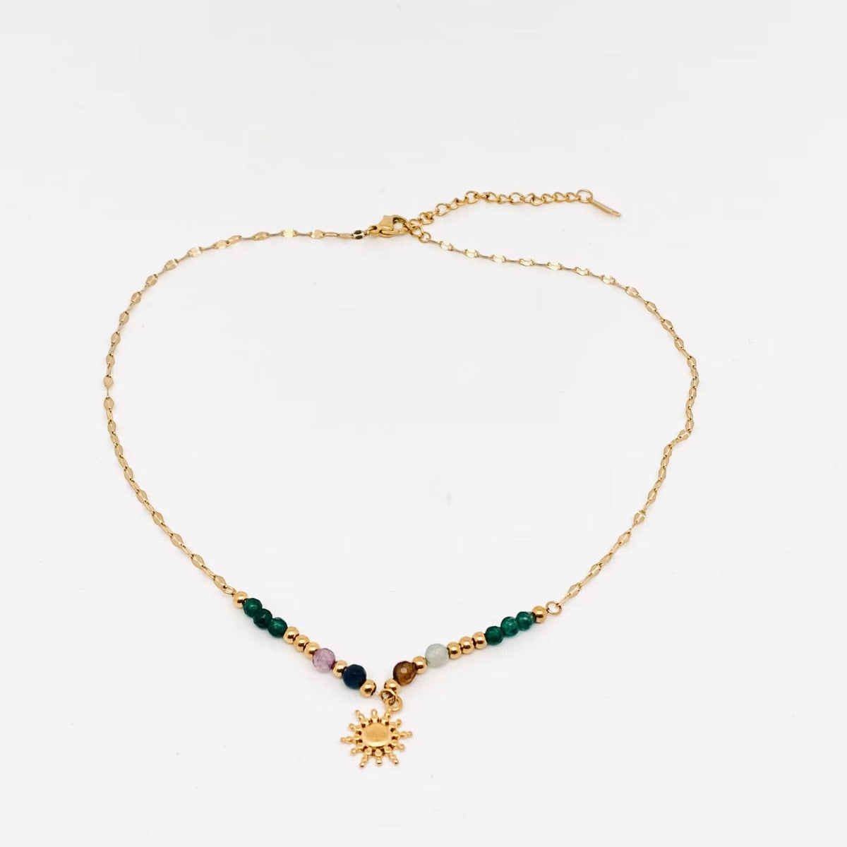 
                  
                    Stone Beads and Sun Pendant Necklace
                  
                