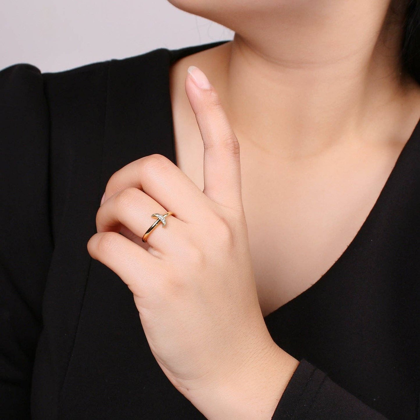 
                  
                    Celestial Crescent Moon Adjustable Ring
                  
                