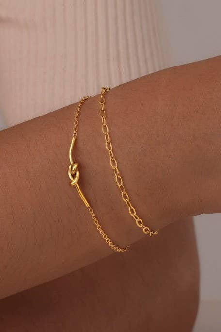 
                  
                    Silver Knot Two Chain Bracelet
                  
                