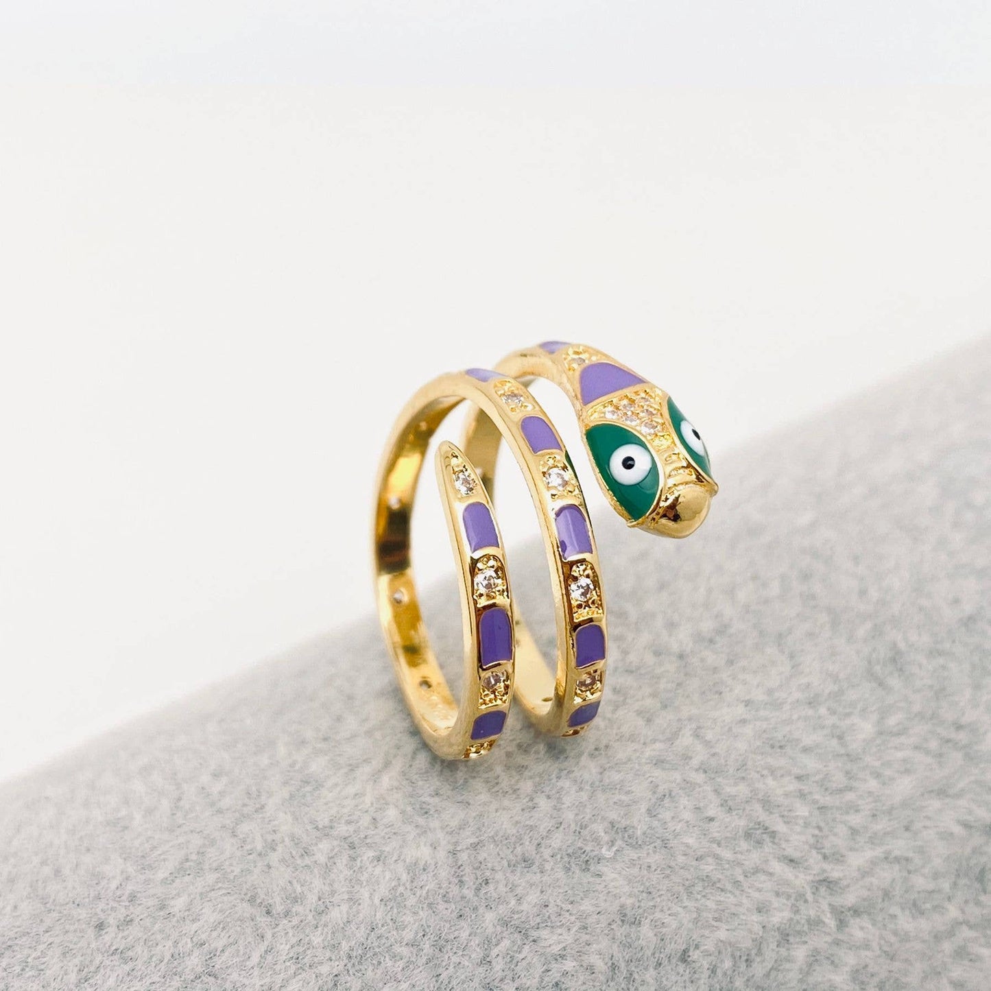 
                  
                    Colored Enamel Snake Adjustable Ring
                  
                