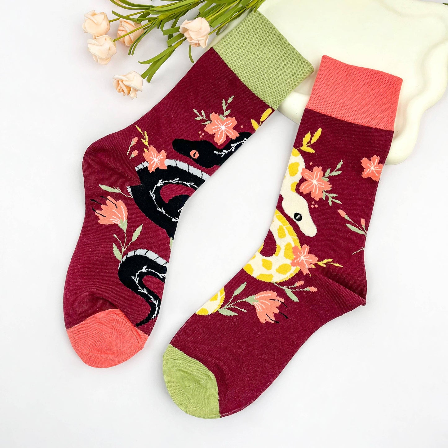 
                  
                    Python Floral Mismatch Crew Socks
                  
                