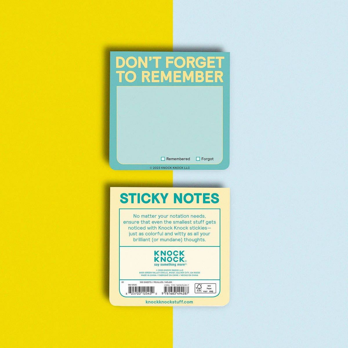 
                  
                    Don’t Forget to Remember: 3"3" Sticky Note
                  
                