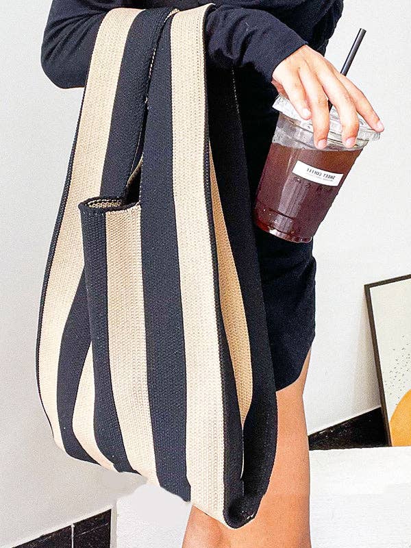 
                  
                    Contrast Stripes XL Knitted Tote
                  
                