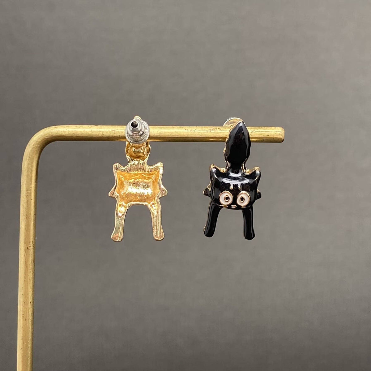 
                  
                    Scaredy Black Cat Enamel Earrings
                  
                