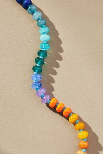 
                  
                    Agate Stone and Glass Beaded Necklace
                  
                