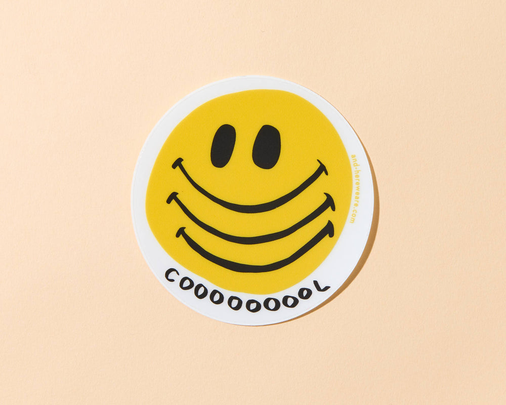 COOOOOOOOL Smiley Face Clear Vinyl Sticker
