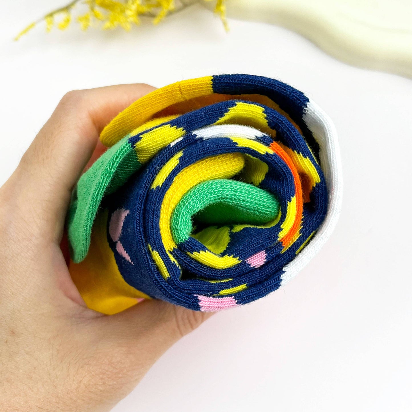 
                  
                    Color Block Citrus Mismatch Crew Socks
                  
                