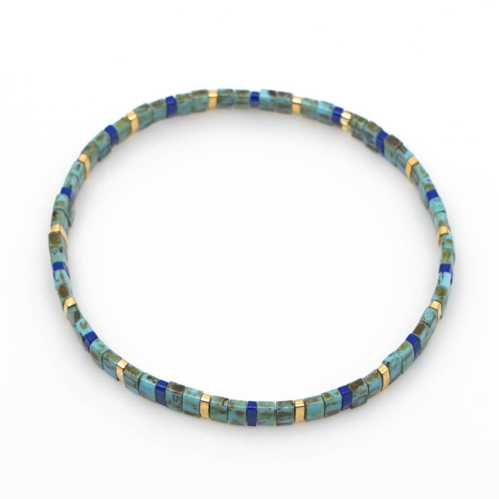 
                  
                    Glass & Hematite Beaded Stretch Bracelet
                  
                