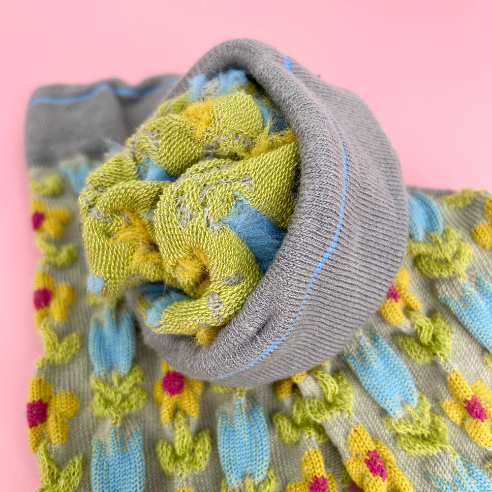 
                  
                    Embossed Florets Socks
                  
                