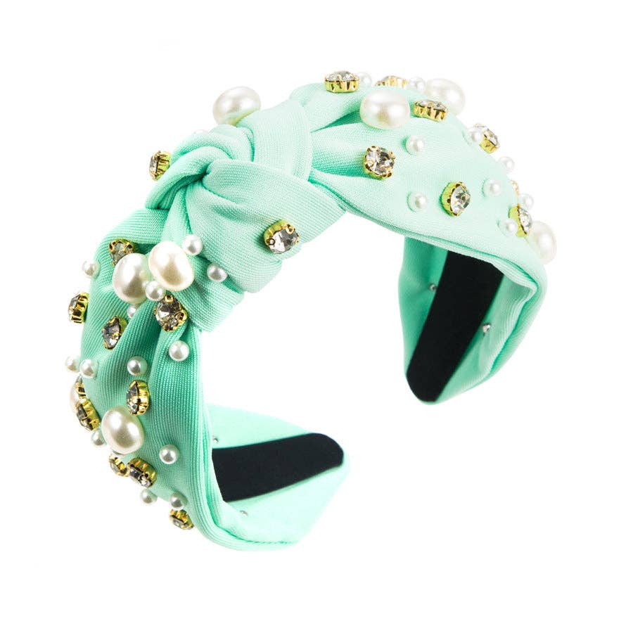
                  
                    Pearl Studded Top Knot Headband
                  
                