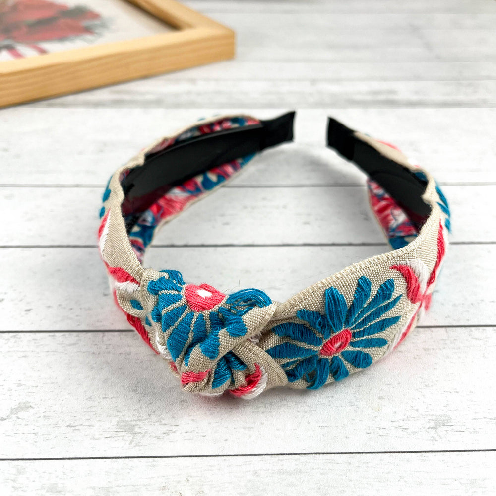 
                  
                    Embroidered Coneflower Knotted Headband
                  
                