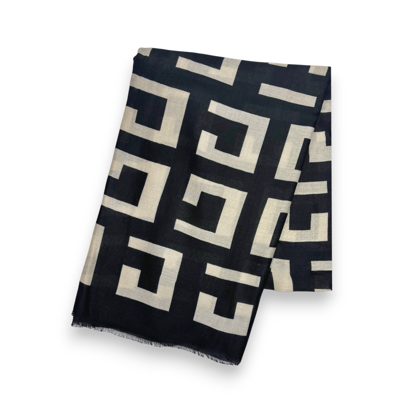 
                  
                    Big Geometrical Cotton Blend Scarf
                  
                