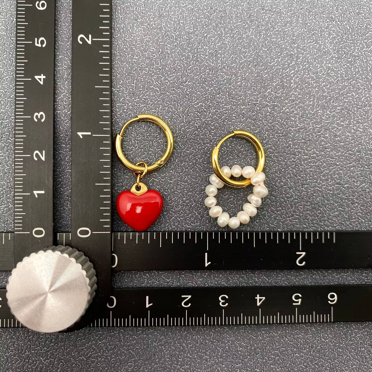 
                  
                    Red Heart & Pearl Charm Huggies
                  
                