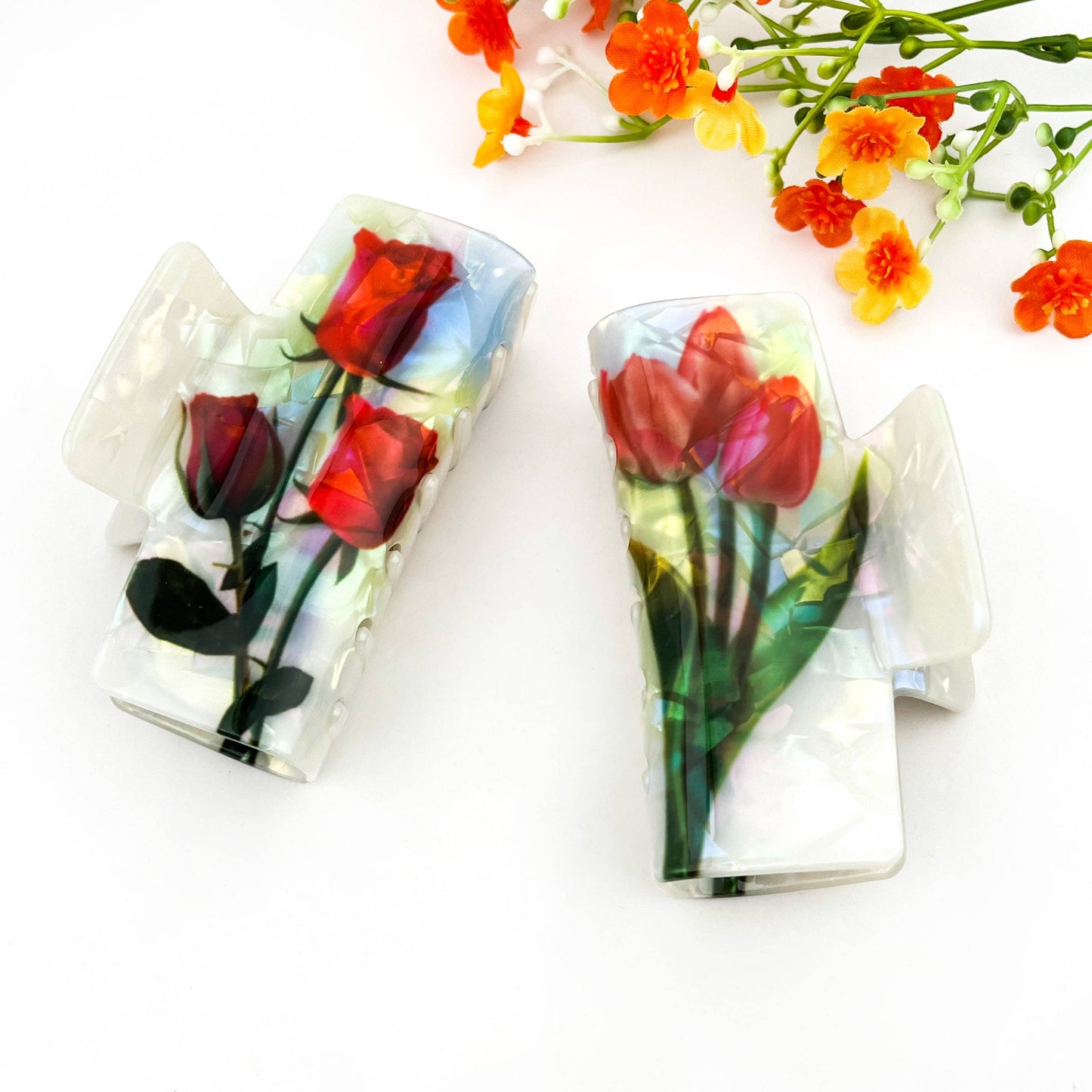 
                  
                    Pearly Floral Classic Rectangle Hair Claw
                  
                
