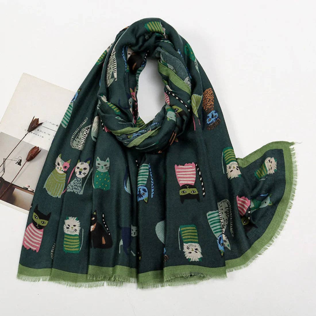 
                  
                    Illustrative Cat Pattern Scarf
                  
                
