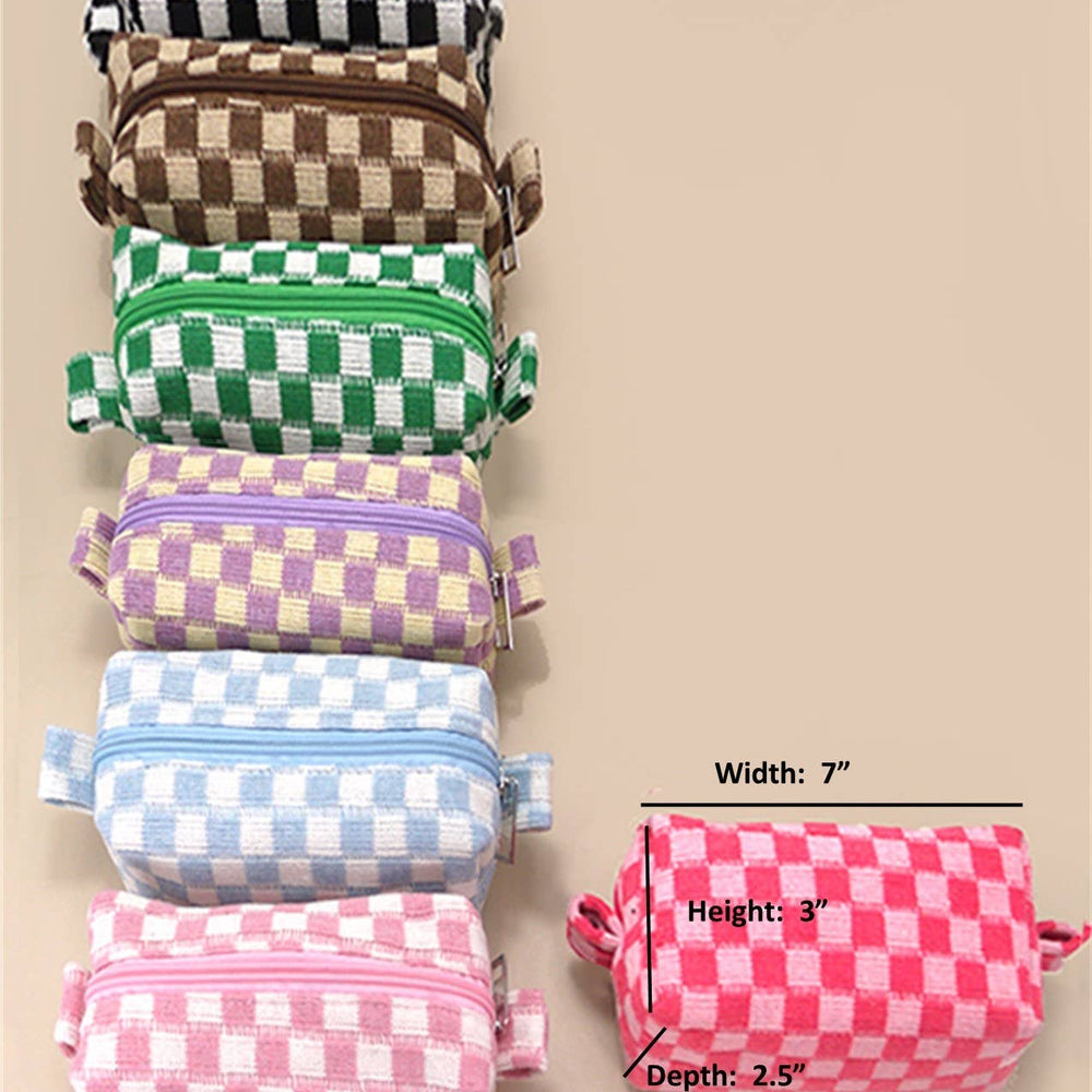 
                  
                    Knit Checkered Zip Pouch
                  
                