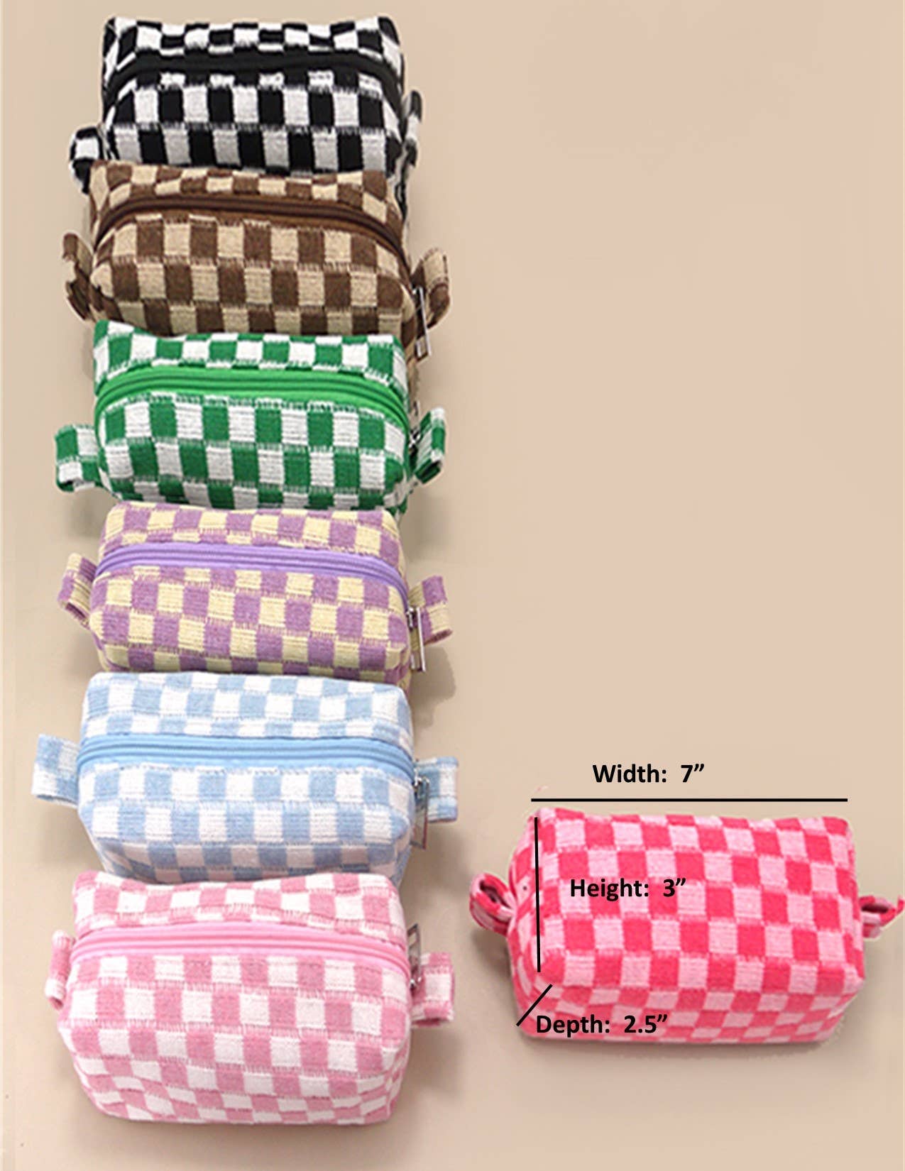
                  
                    Knit Checkered Zip Pouch
                  
                